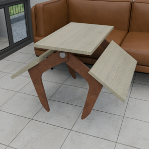 3-Level Expanding Center Table with Dual Flip-Out Wings
