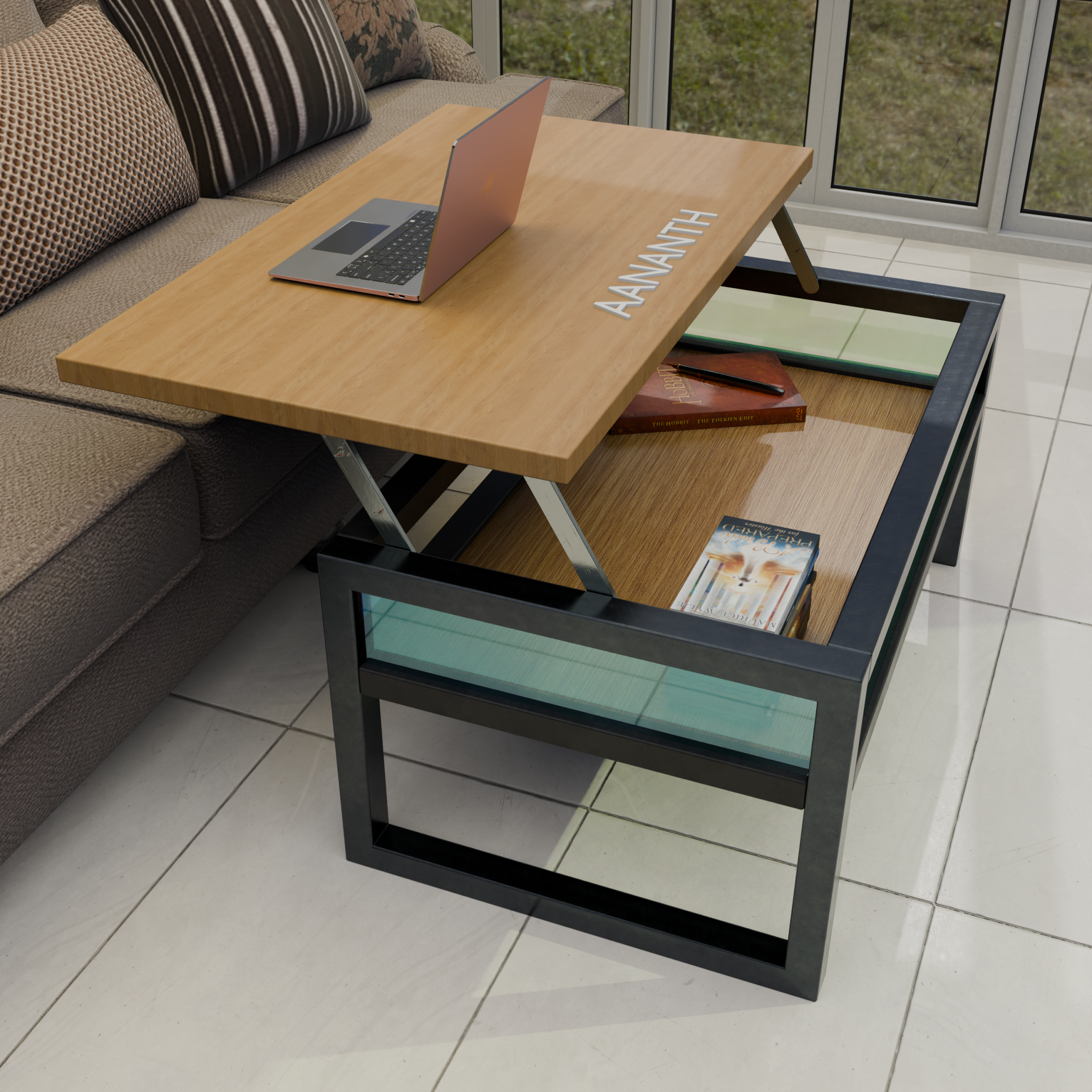 Dual-Tier Lift-Top Coffee Table