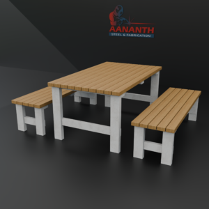 3-Piece All-Folding Dining Suite | Heavy-Duty Waterproof Plywood Table & Dual Bench Set