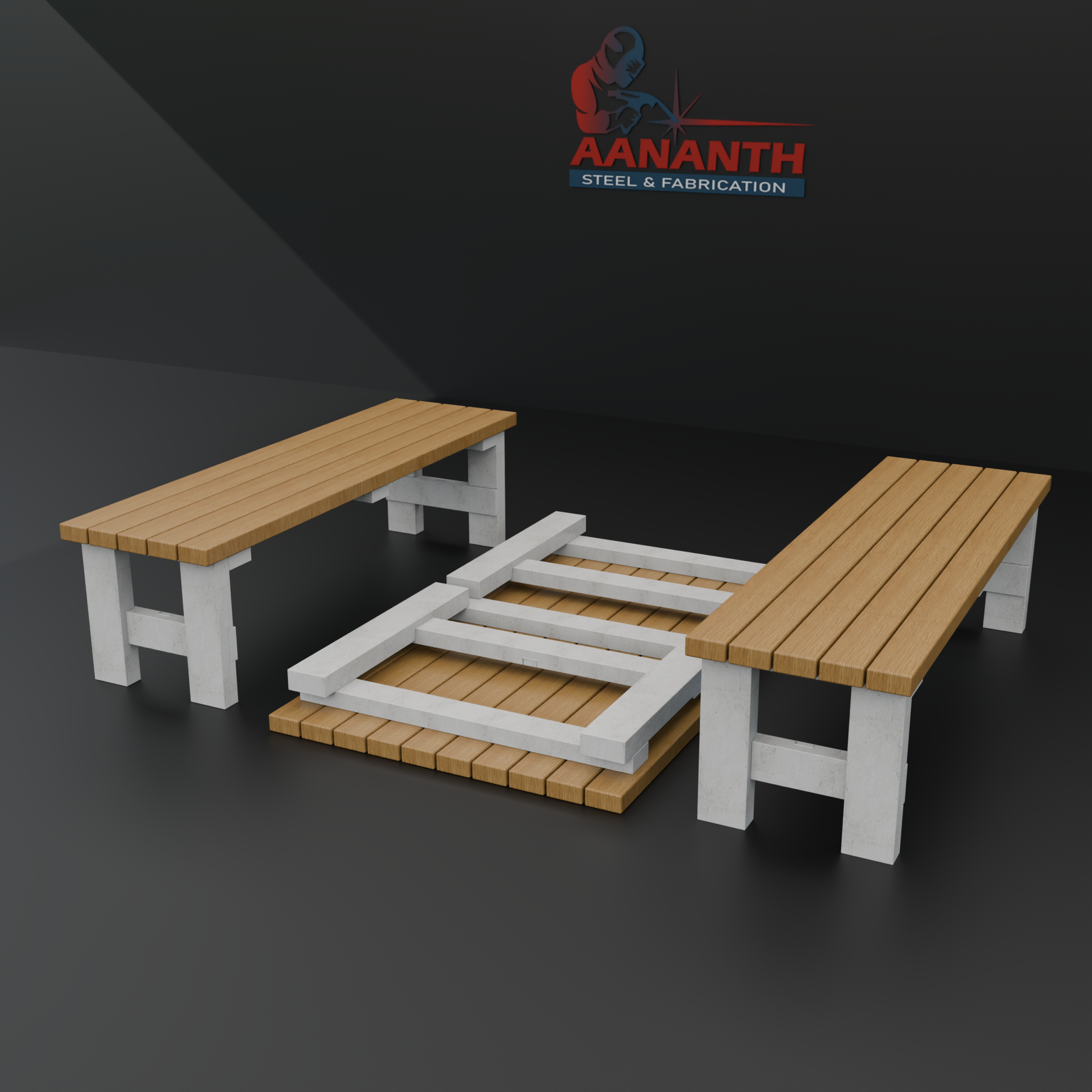 3-Piece All-Folding Dining Suite | Heavy-Duty Waterproof Plywood Table & Dual Bench Set