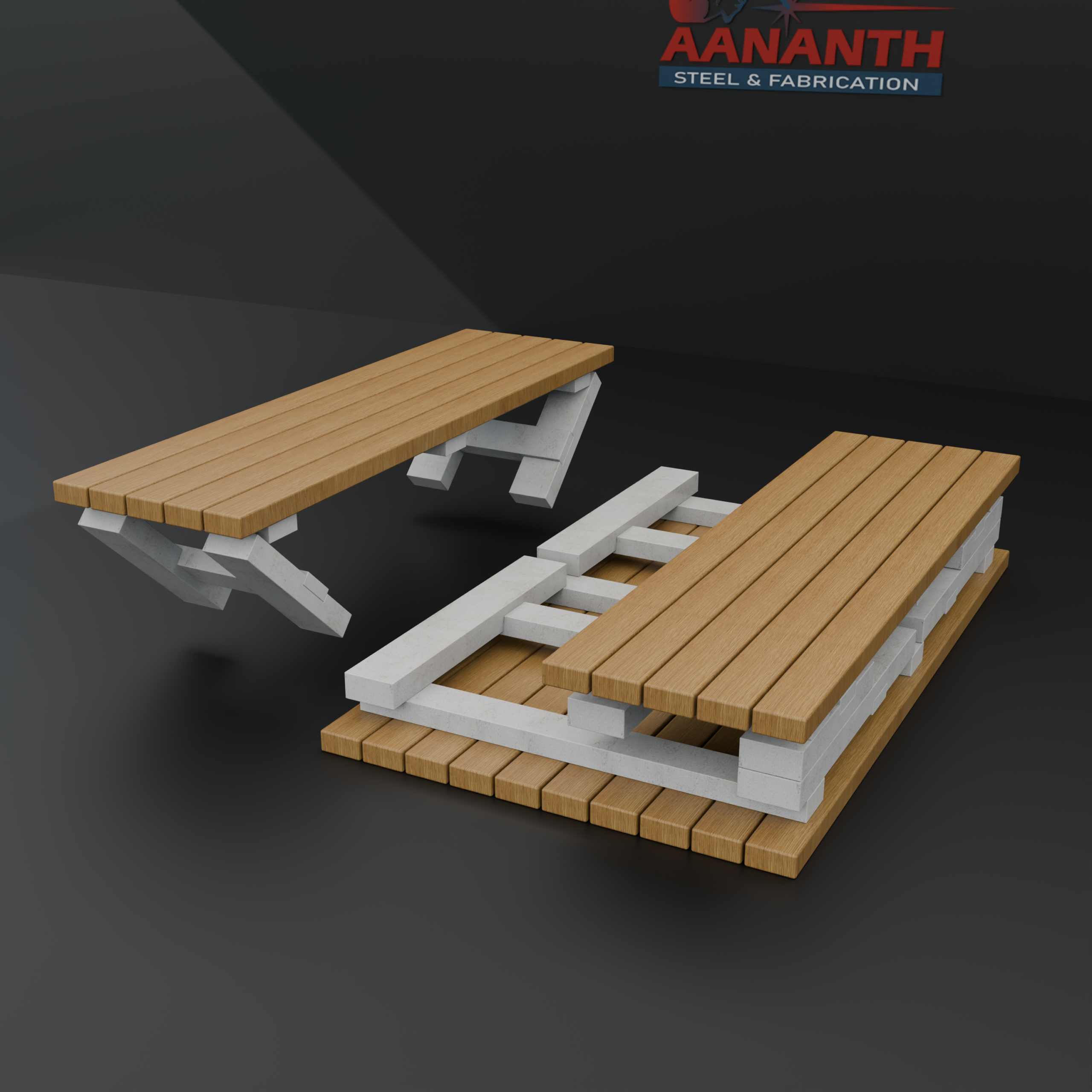 3-Piece All-Folding Dining Suite | Heavy-Duty Waterproof Plywood Table & Dual Bench Set
