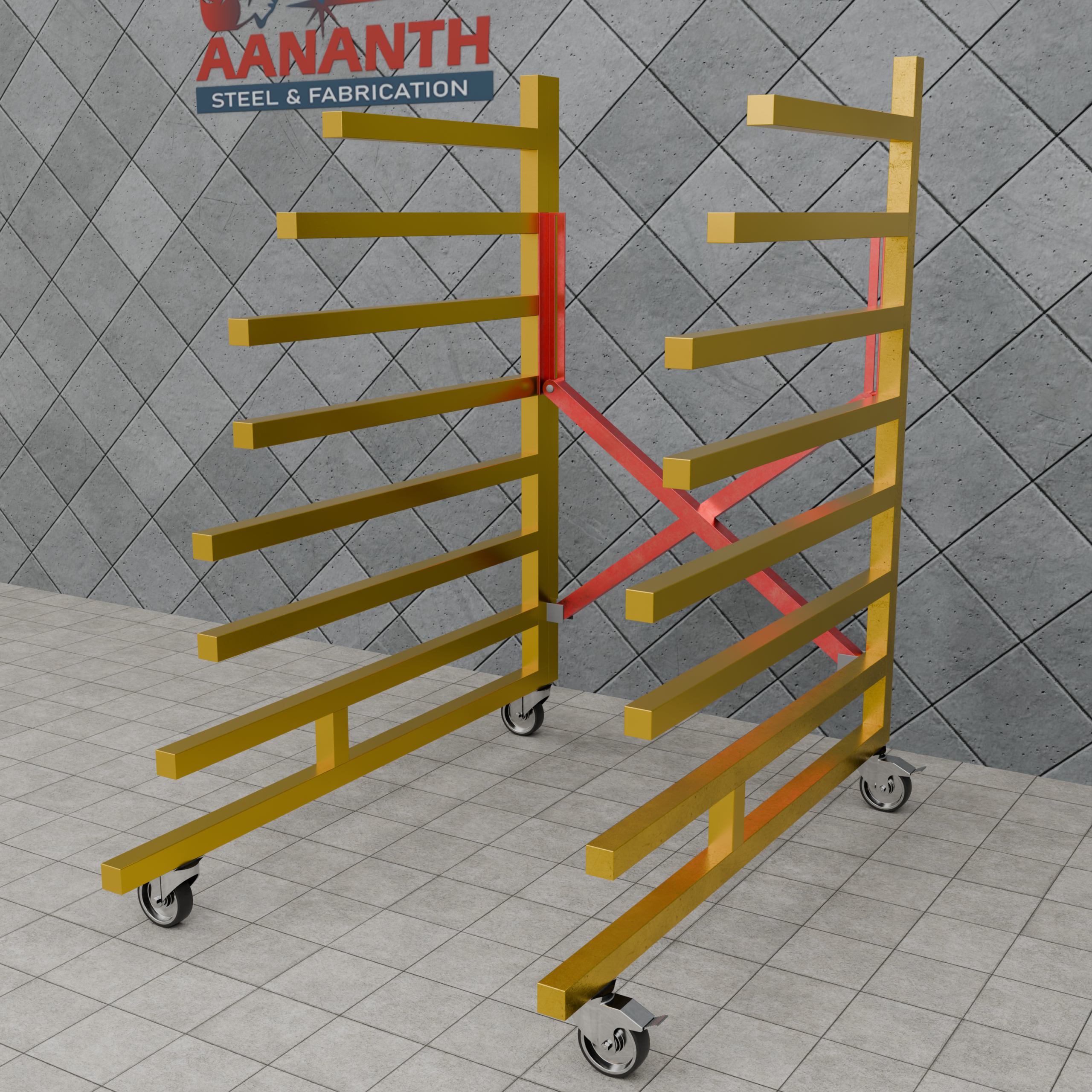Adjustable Multi-Level Work Platform with Locking Wheels