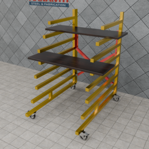 Adjustable Multi-Level Work Platform with Locking Wheels