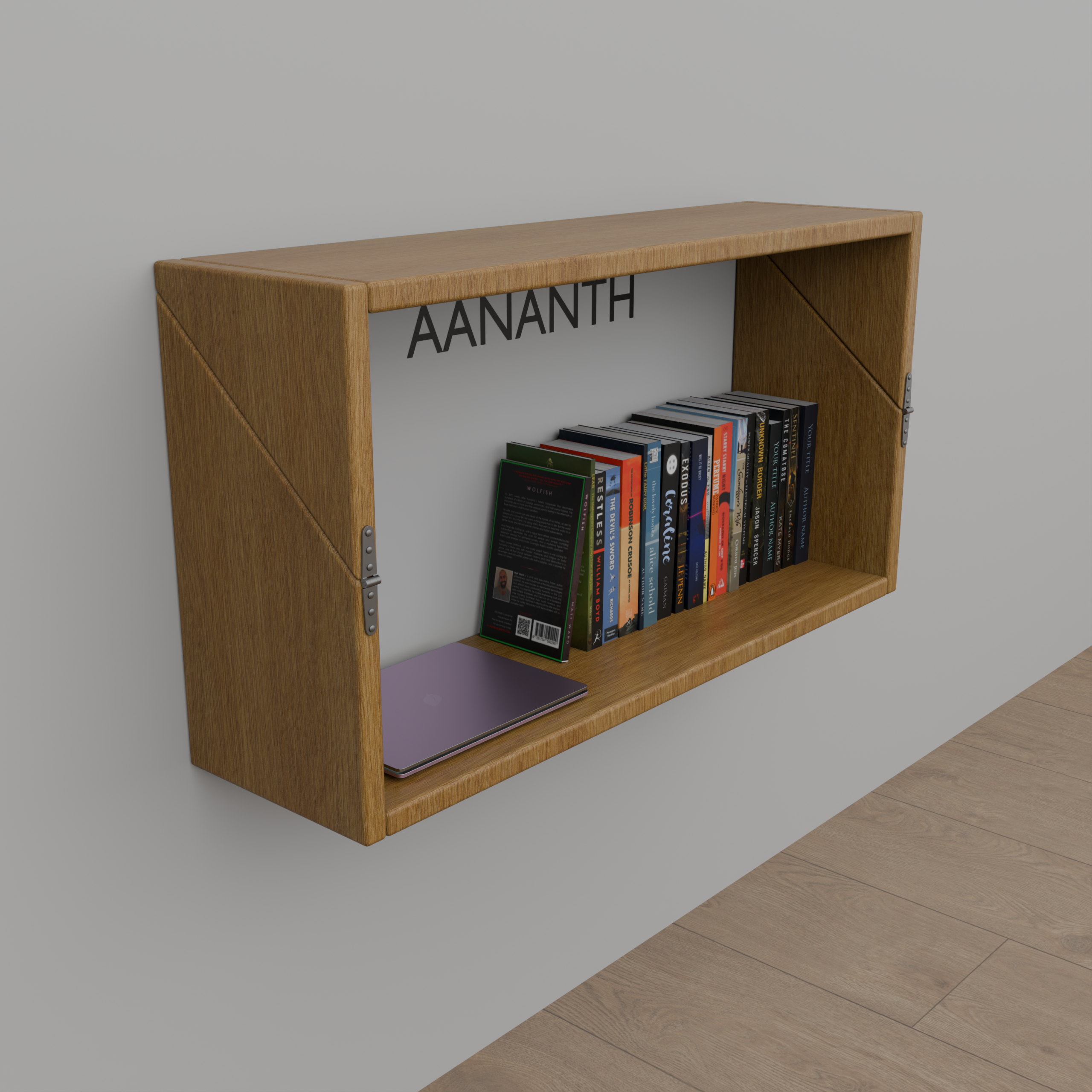 Wall-Mounted Folding Study Desk | Floating Secretary Desk & Bookshelf Combo