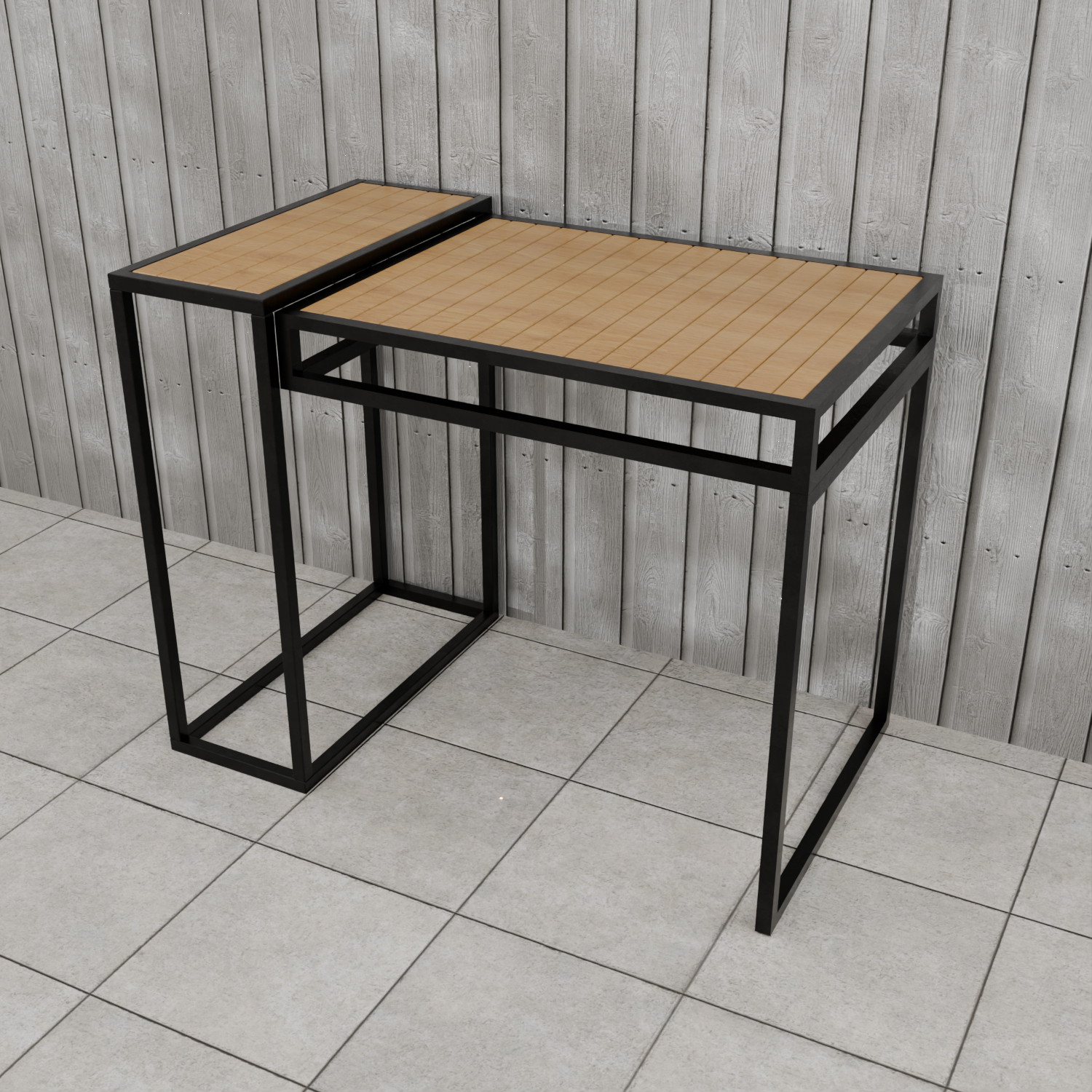 Space-Saving MS Pipe Frame Study Table | Heavy-Duty Wood & Metal Hybrid Desk