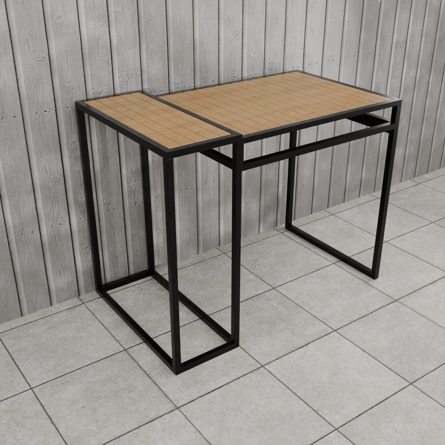 Space-Saving MS Pipe Frame Study Table | Heavy-Duty Wood & Metal Hybrid Desk