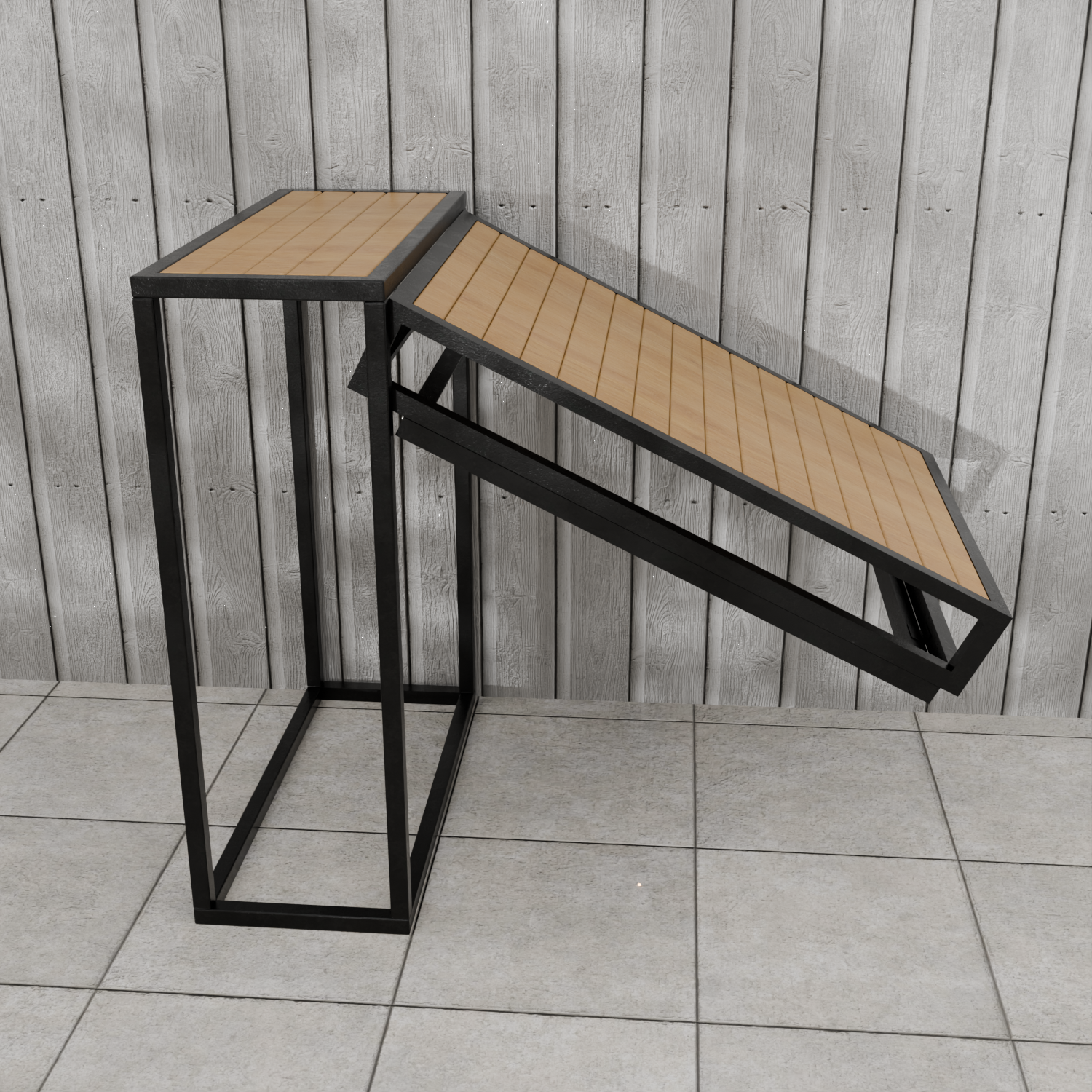 Space-Saving MS Pipe Frame Study Table | Heavy-Duty Wood & Metal Hybrid Desk