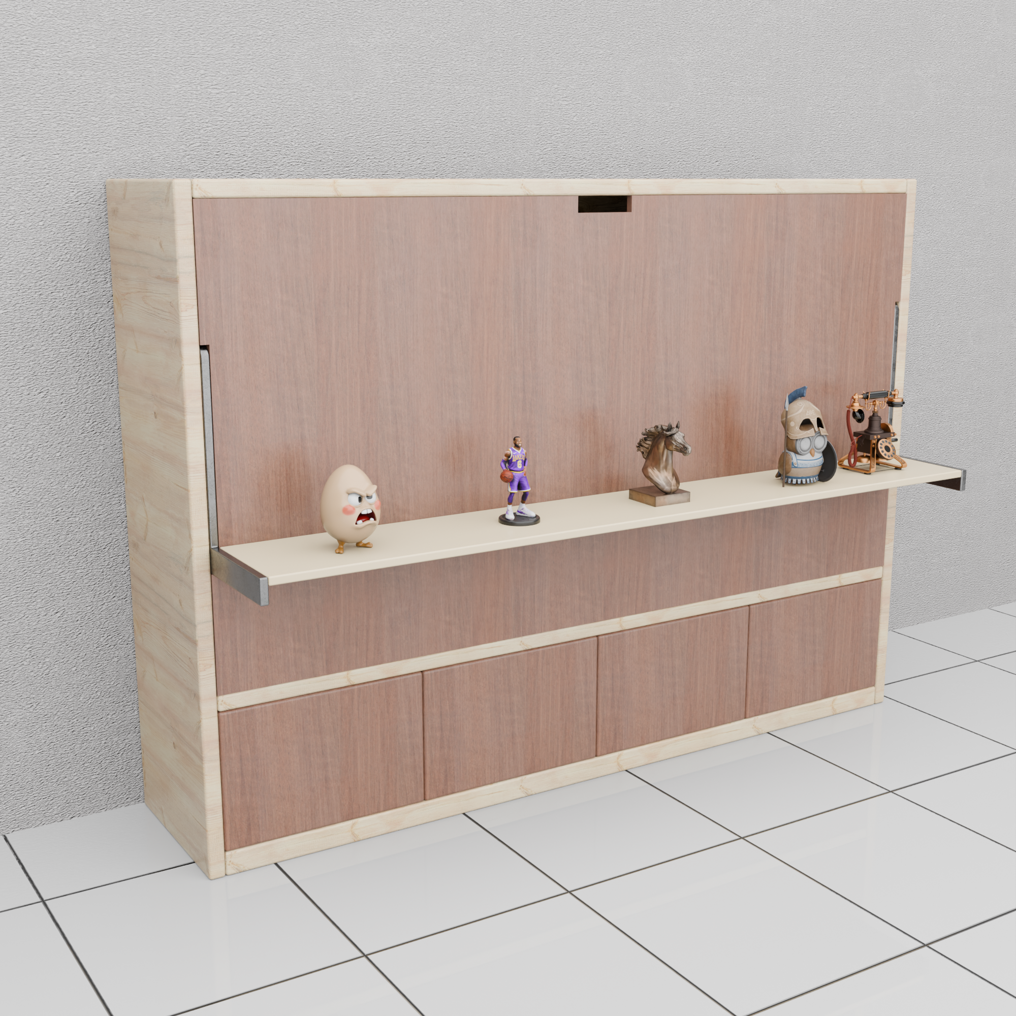Horizon Smart-Fold Murphy Bed | Premium Space-Saving Single Bed with Self-Leveling Display Shelf
