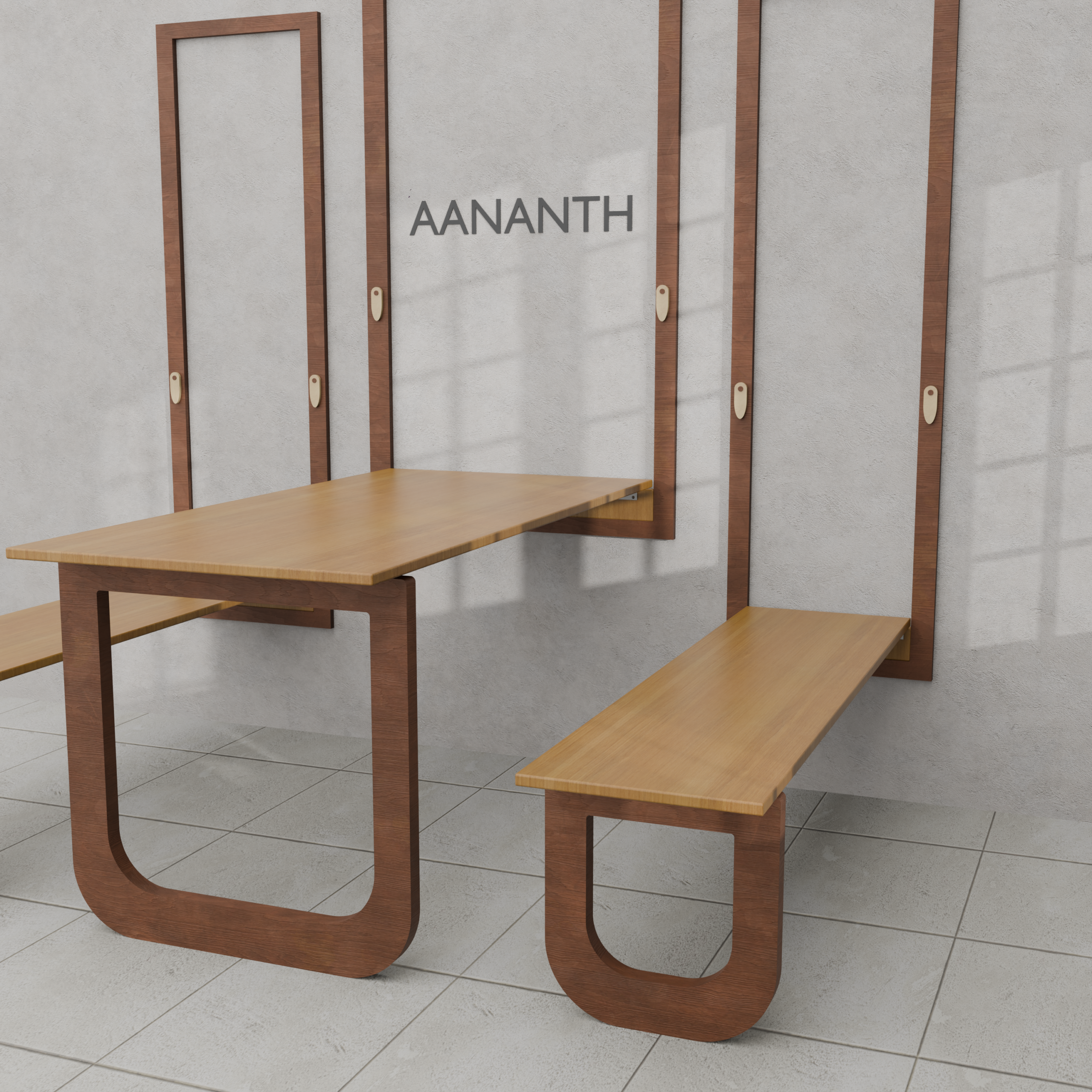 3-Piece Folding Dining Table & Dual Bench Set | Space-Saving Minimalist Breakfast Nook