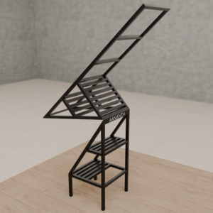 2-in-1 Convertible Library Chair | Heavy-Duty Folding Step Ladder & High-Back Pedestal Seat