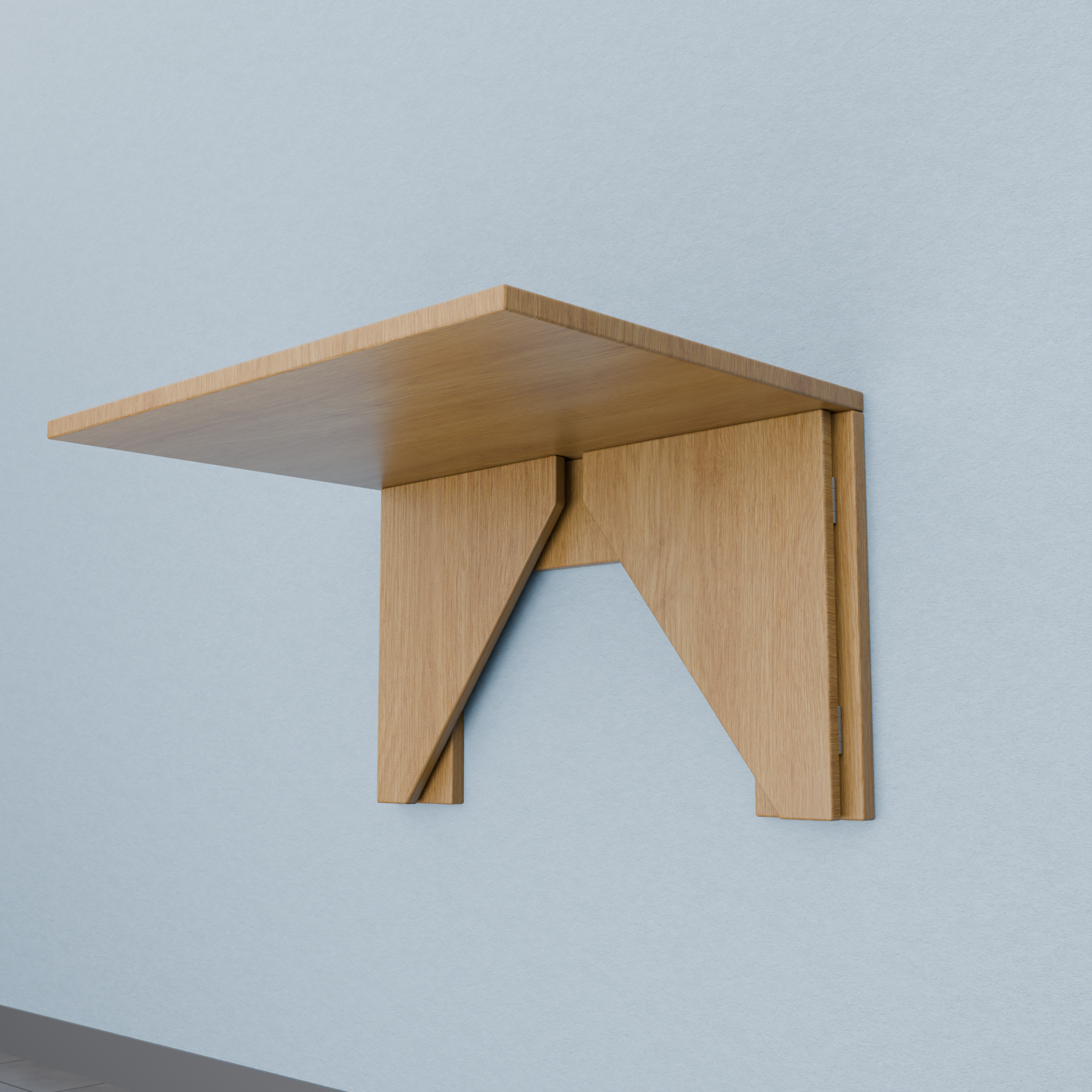 Wall-Mounted Floating Workstation | Vertical Drop-Leaf Secretary Desk