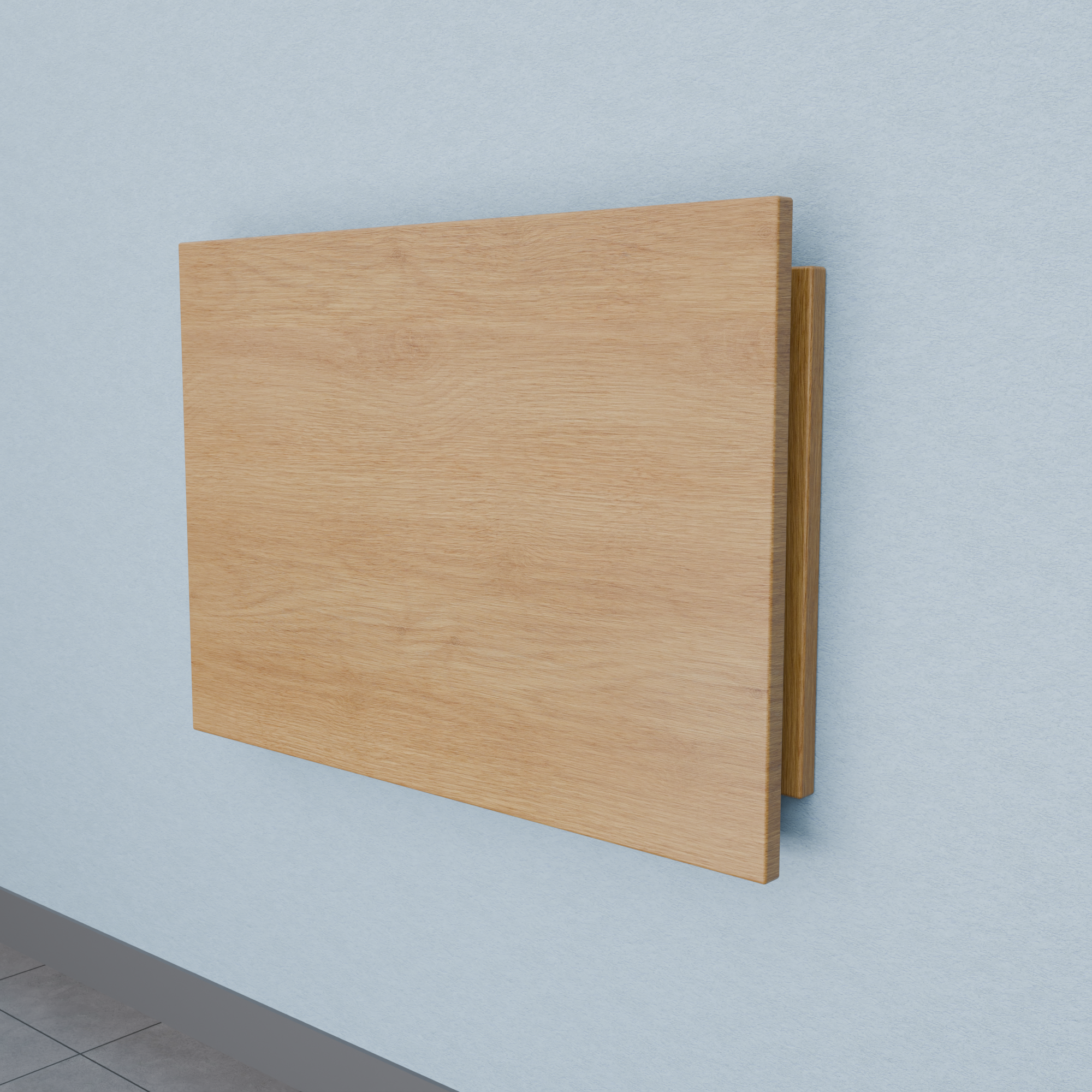 Wall-Mounted Floating Workstation | Vertical Drop-Leaf Secretary Desk