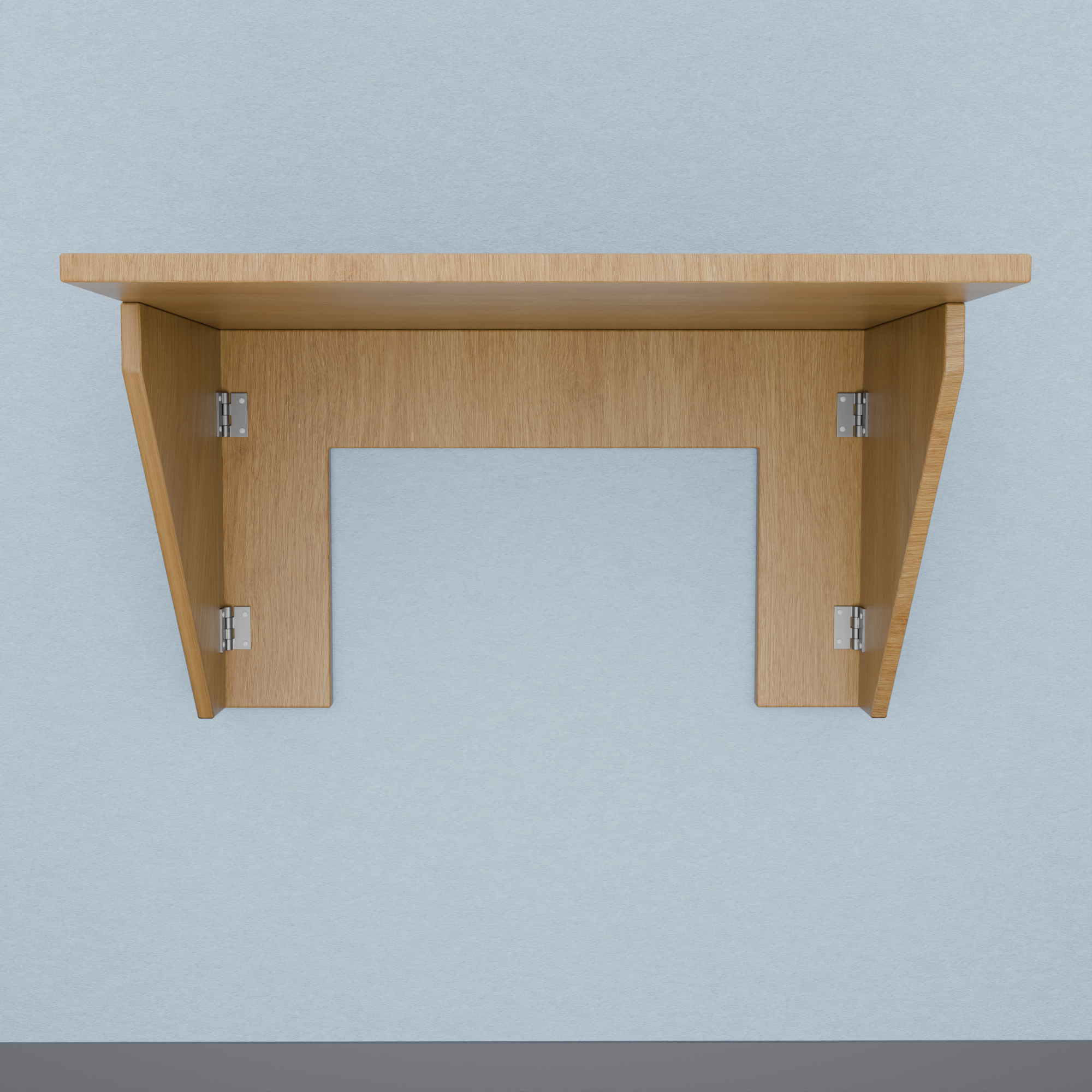 Wall-Mounted Floating Workstation | Vertical Drop-Leaf Secretary Desk