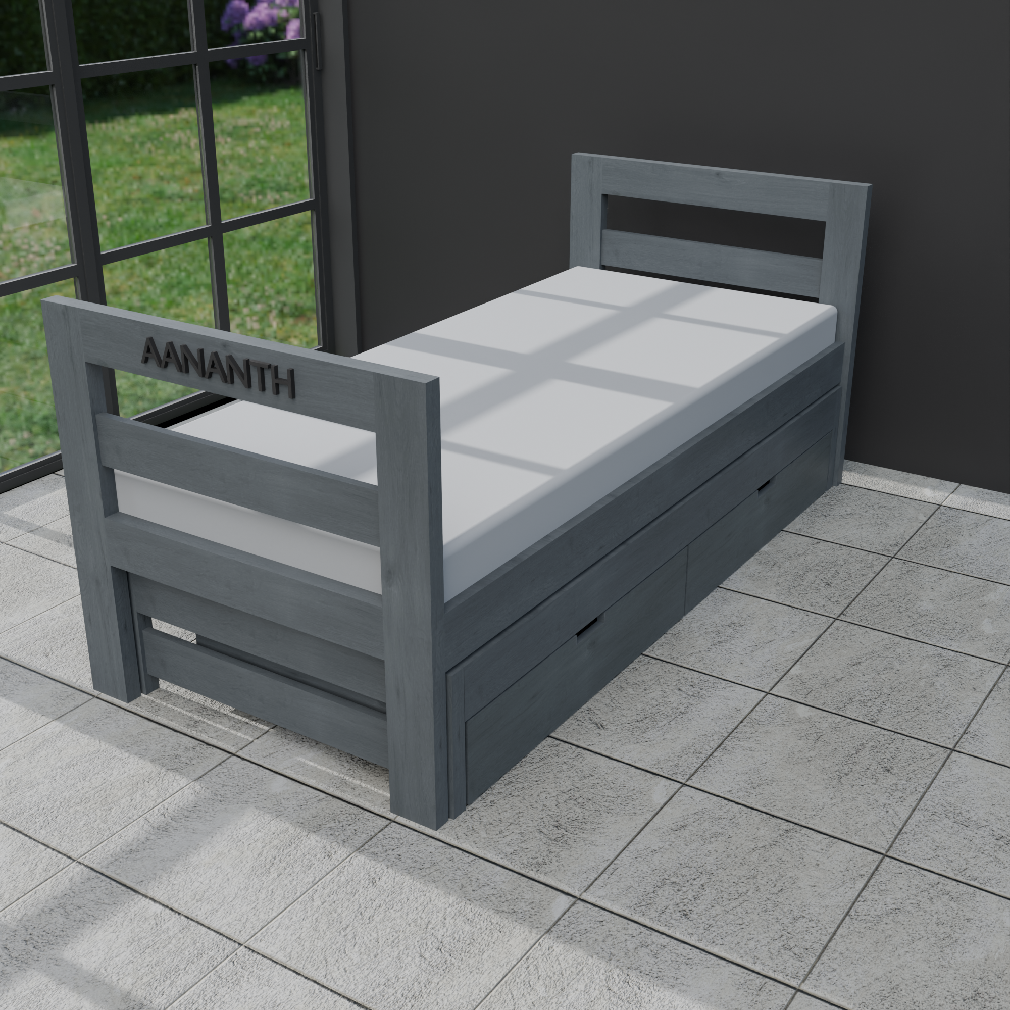 Dual-Expandable Sliding Bed | Telescopic Daybed with Twin-to-King Transition