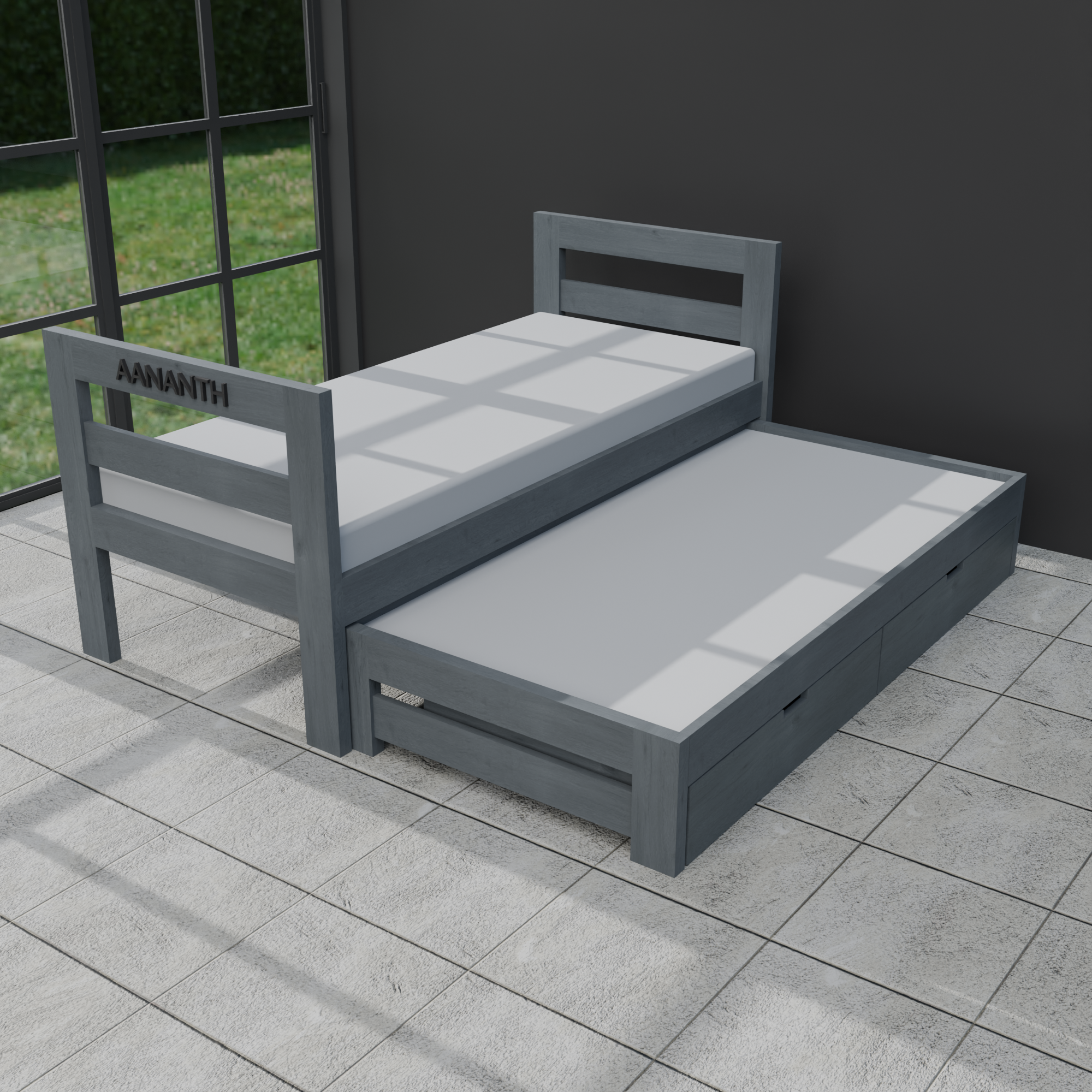 Dual-Expandable Sliding Bed | Telescopic Daybed with Twin-to-King Transition