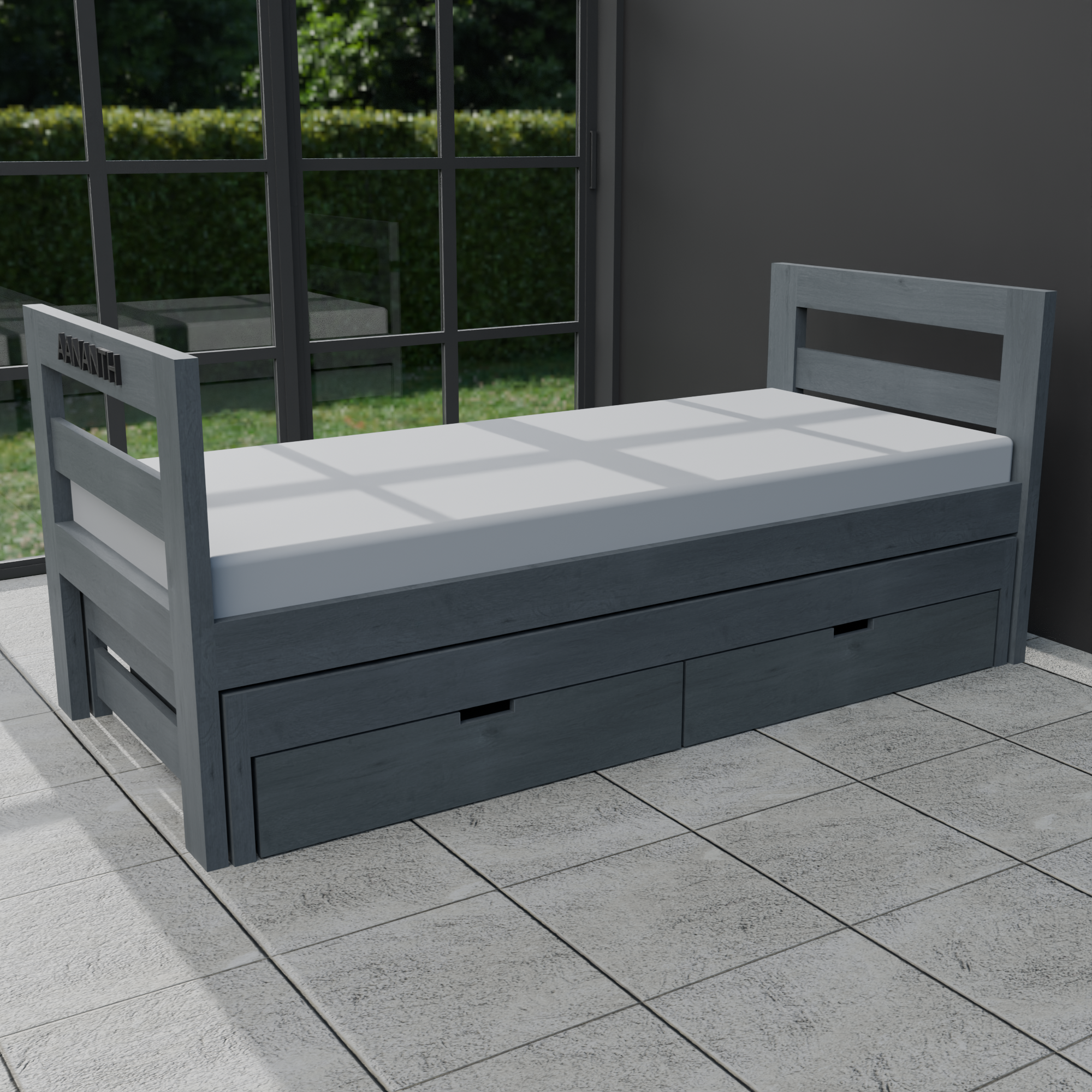 Dual-Expandable Sliding Bed | Telescopic Daybed with Twin-to-King Transition