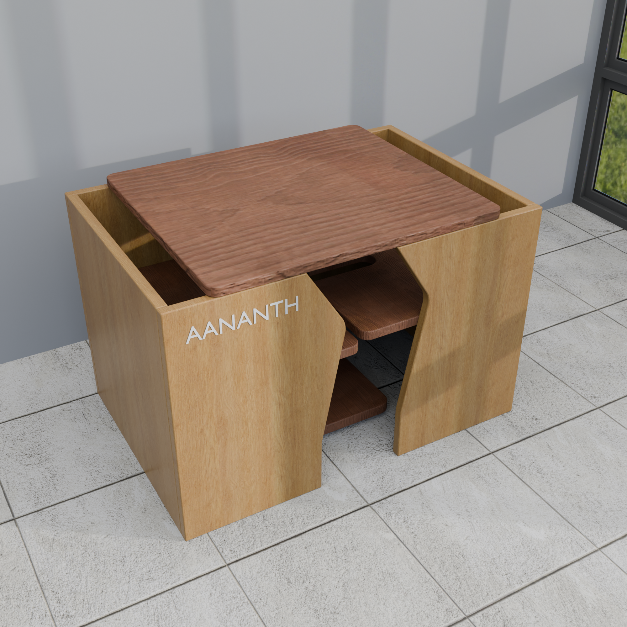 Compact Nested Dining Set | 3-Piece Space-Saving Breakfast Table