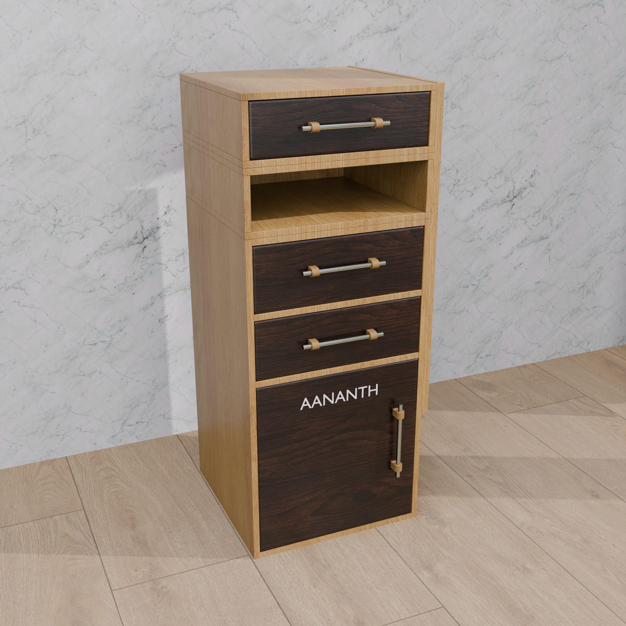 Executive Space-Saver Desk | Folding Drop-Leaf Workstation with 3-Drawer Storage Pedestal