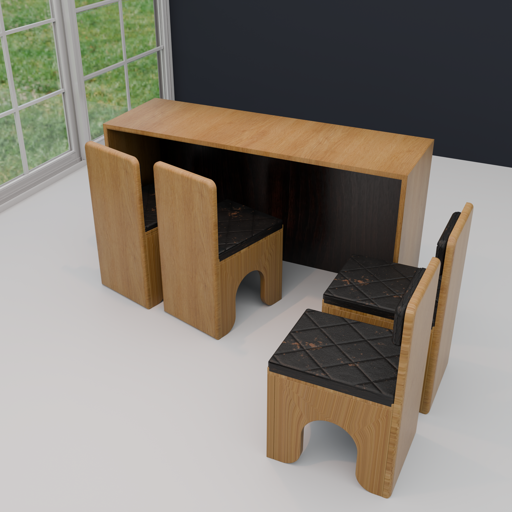 Butterfly Space-Saver Dining Suite | Expandable Folding Table with 4 Hidden Nested Chairs