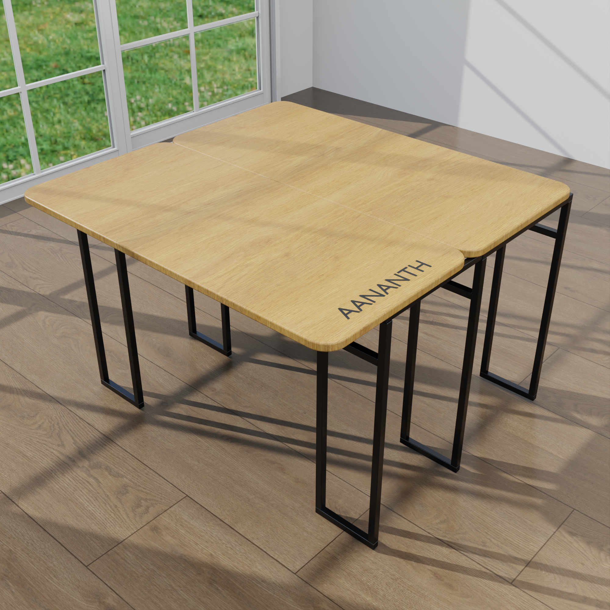 Versa-Slide Expandable Station | 2-in-1 Study Desk & 6-Seater Dining Table