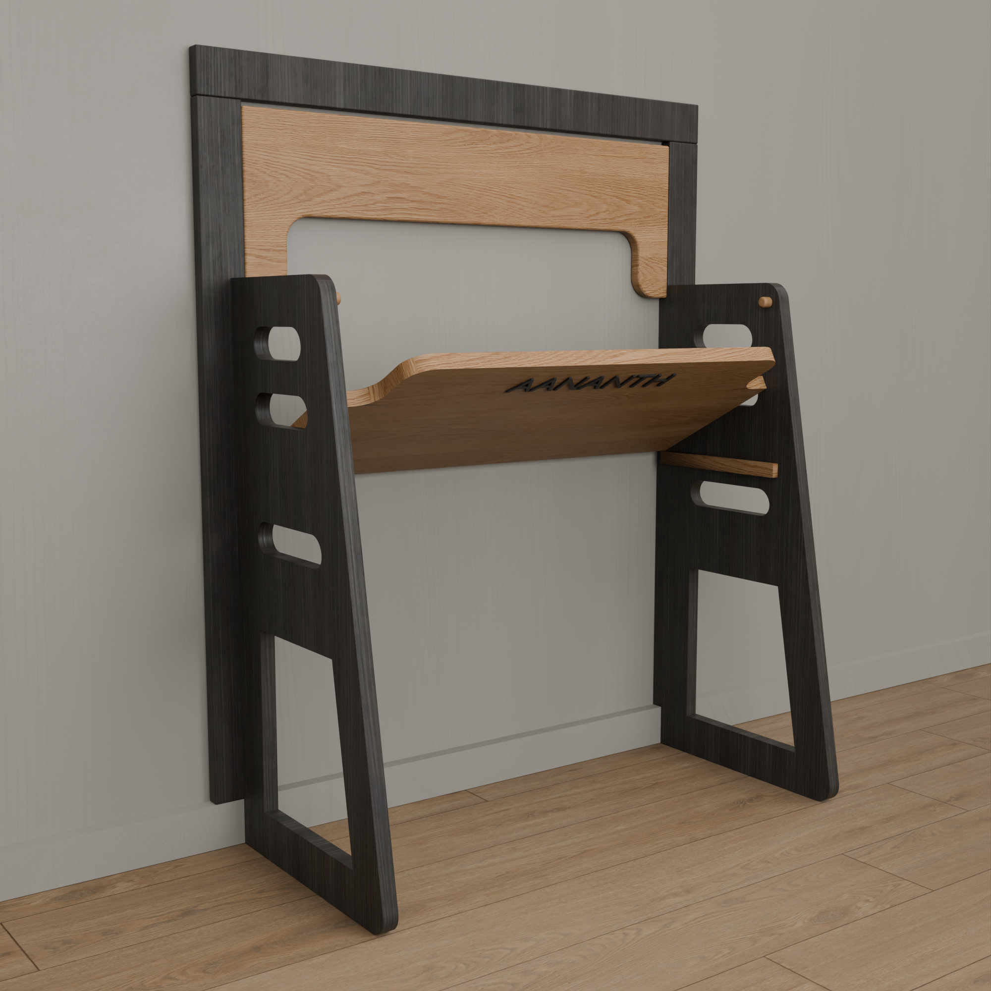 Dual-Tier Aero-Desk | Wall-Mounted Folding Double Workstation