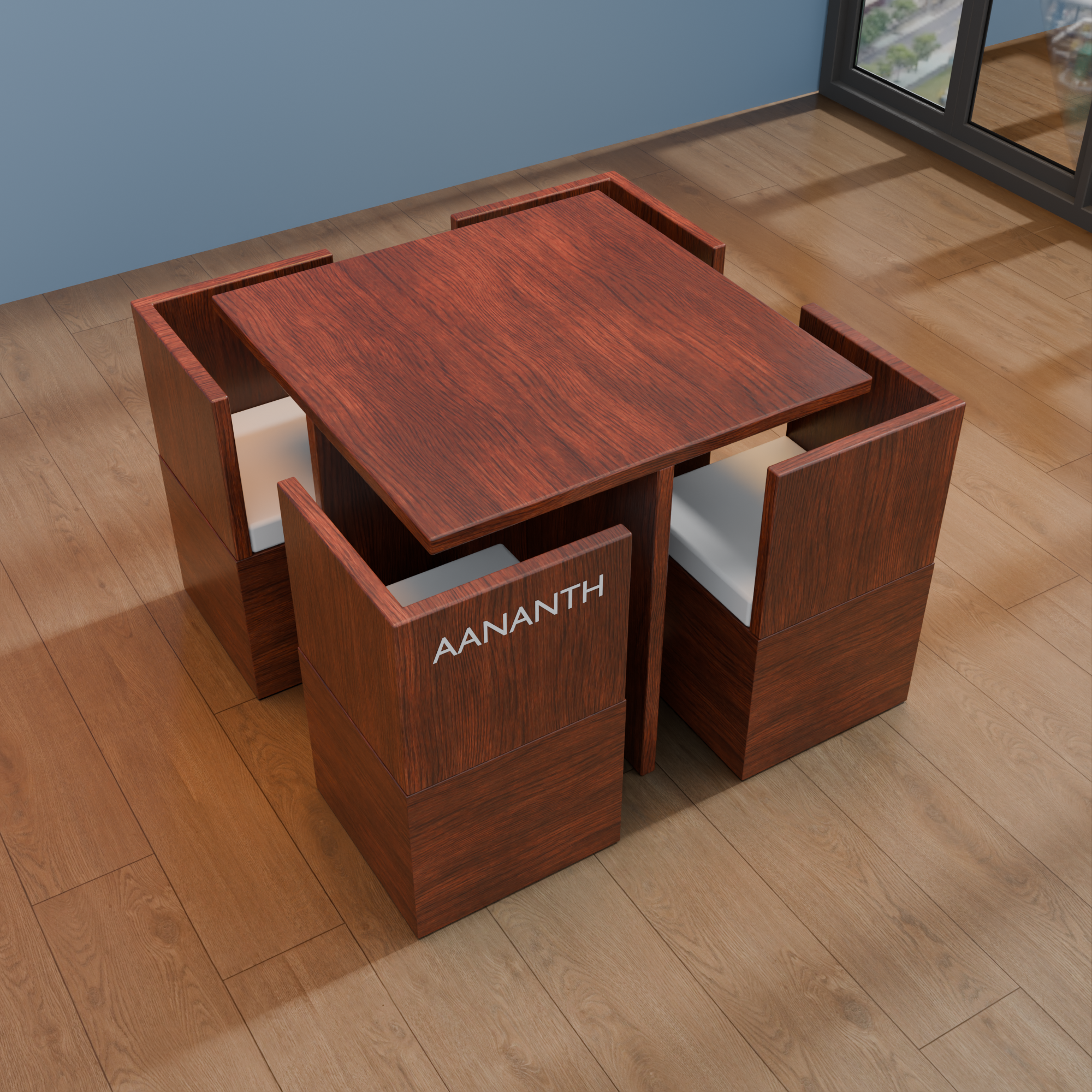 Quad-Nest Compact Dining Set | 5-Piece Space-Saving Coffee & Dining Station