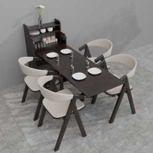 Dual-Wing Folding Dining Table | Space-Saving Drop-Leaf Kitchen Table